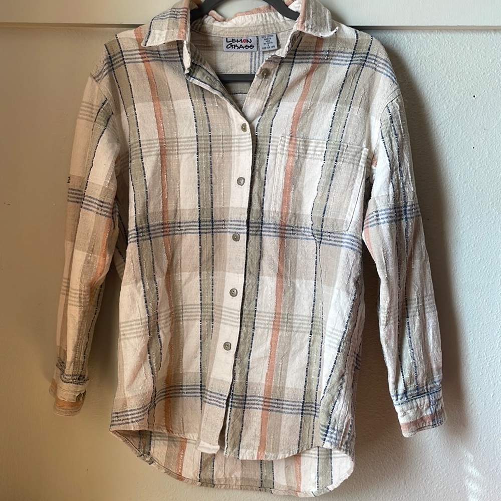 Vintage cotton long sleeve button down by Lemongrass